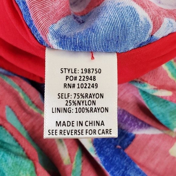 Skies Are Blue Floral Wrap Dress Size 2X Maxi Tiered Tie Sleeve Colorful Party - Picture 11 of 16